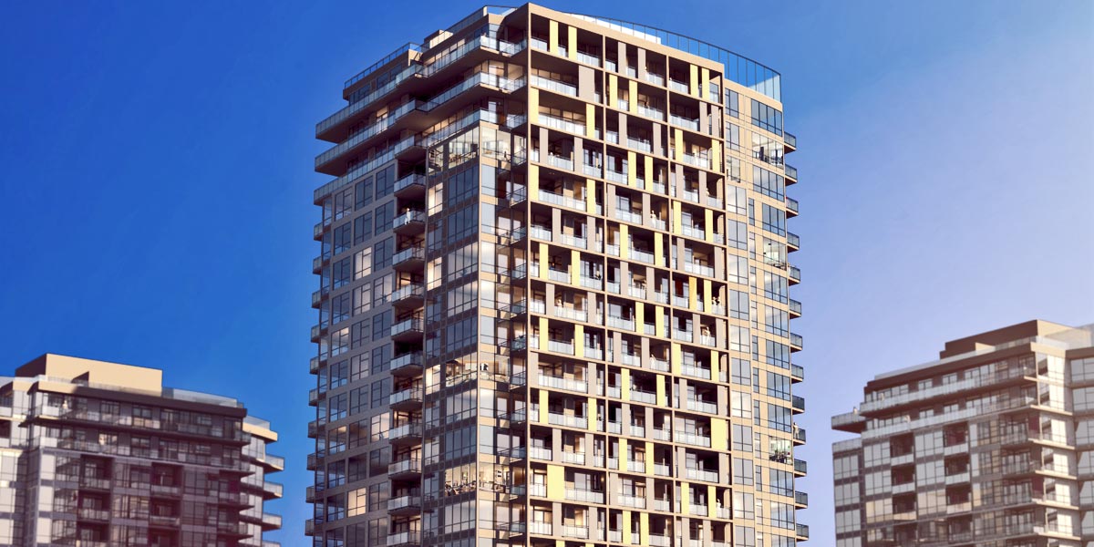 high rise architectural illustration in vancouver